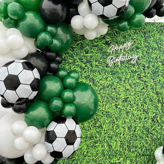 125pcs Football Party Balloons Garland Arch Kit White Green Black Latex Ballon Sports Party Decoration Birthday Party