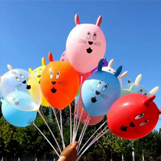 10pcs Long Ear Bunny Head Balloon Holiday Party Decoration